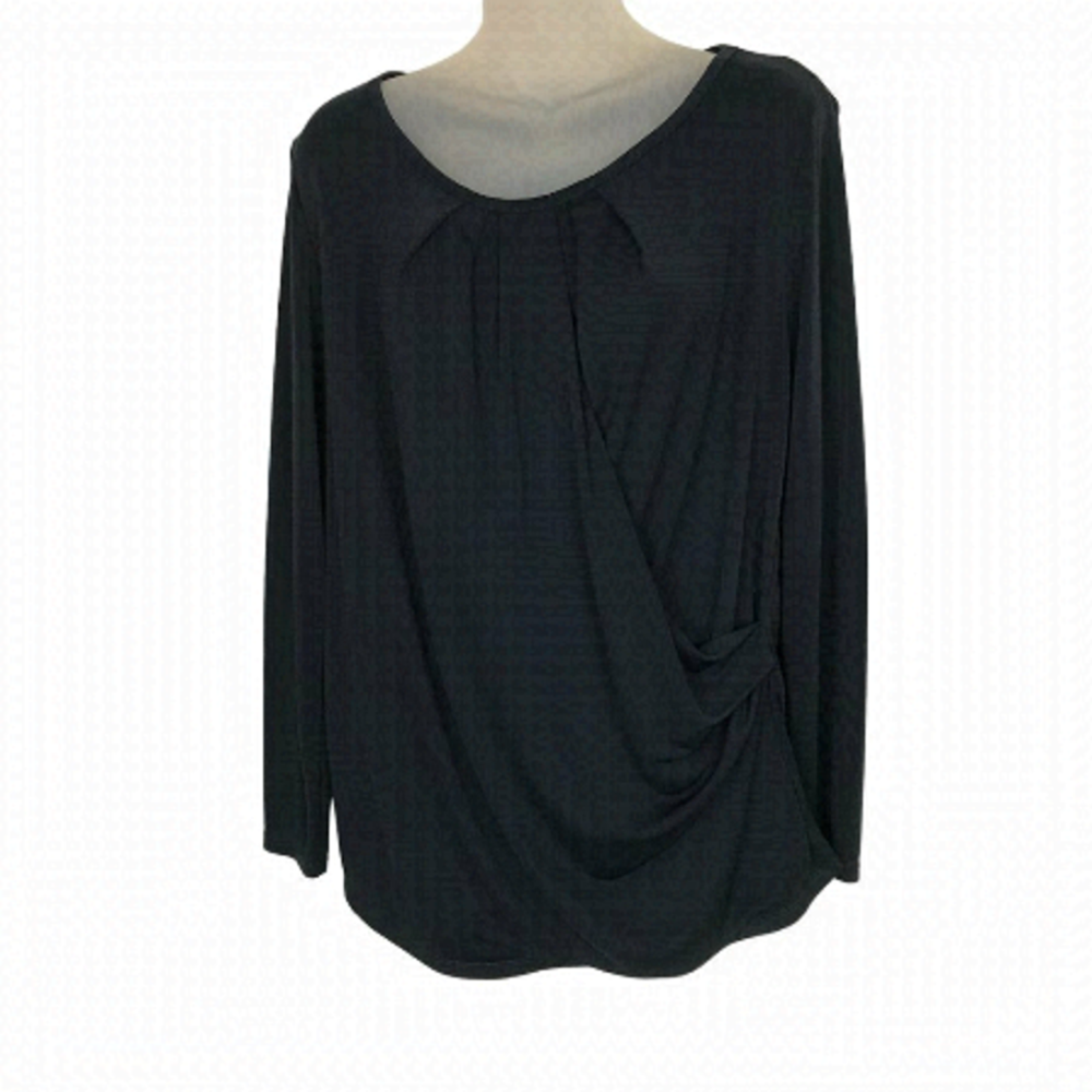 Robert Rodriguez Navy Blue Wrap Like Top Size  L